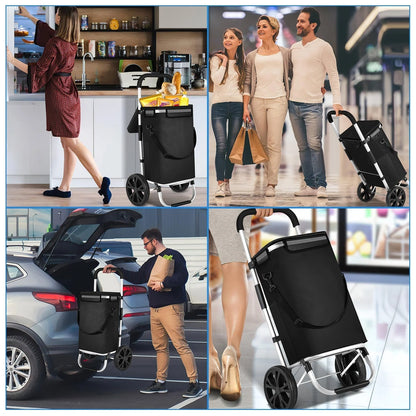 Shopping Trolley Foldable Removable Bag Cooling Compartment