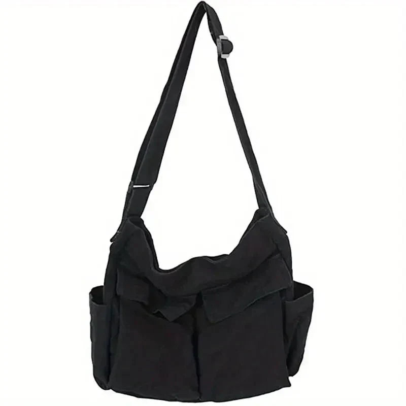 Shoulder Bag Canvas Spacious Interior Zippered Flap
