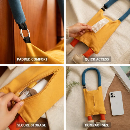 Shoulder Bag Plush Pendant Padded Handle Front Zip Pocket