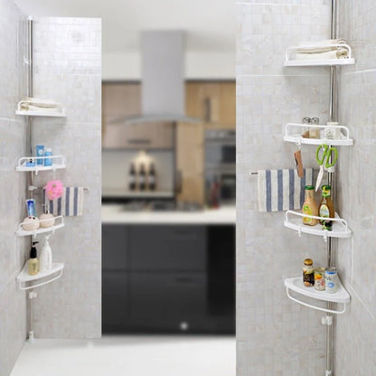 Shower Caddy Height-Adjustable Rust-Resistant Stainless Steel Four Shelves