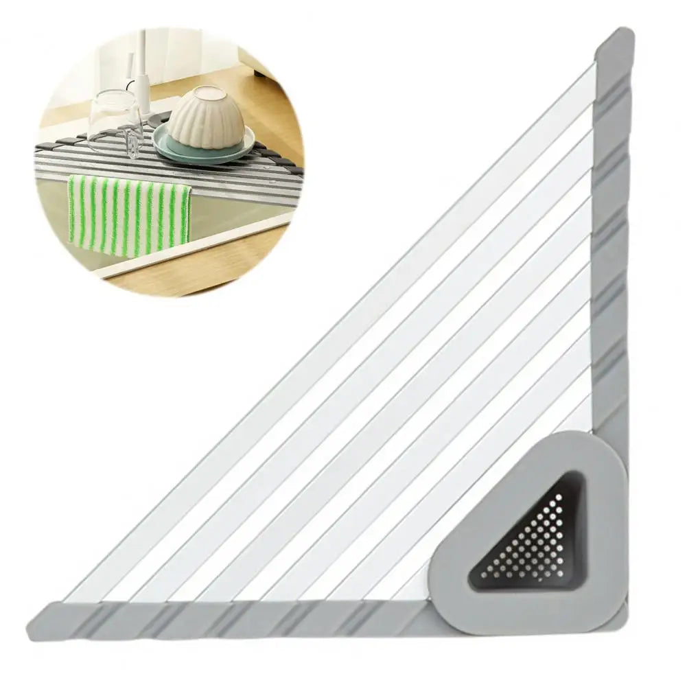 Sink Corner Storage Rack Triangular Non-Slip Quick-Dry Ventilation