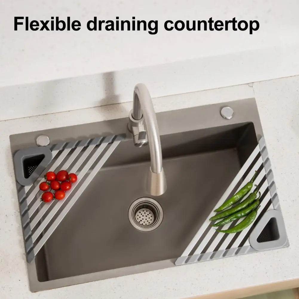 Sink Corner Storage Rack Triangular Non-Slip Quick-Dry Ventilation