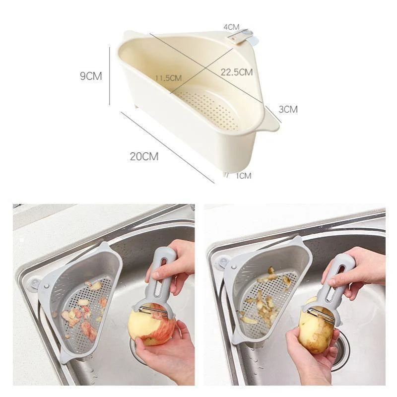 Sink Drain Basket Suction Cup Mount Fast-Draining Base