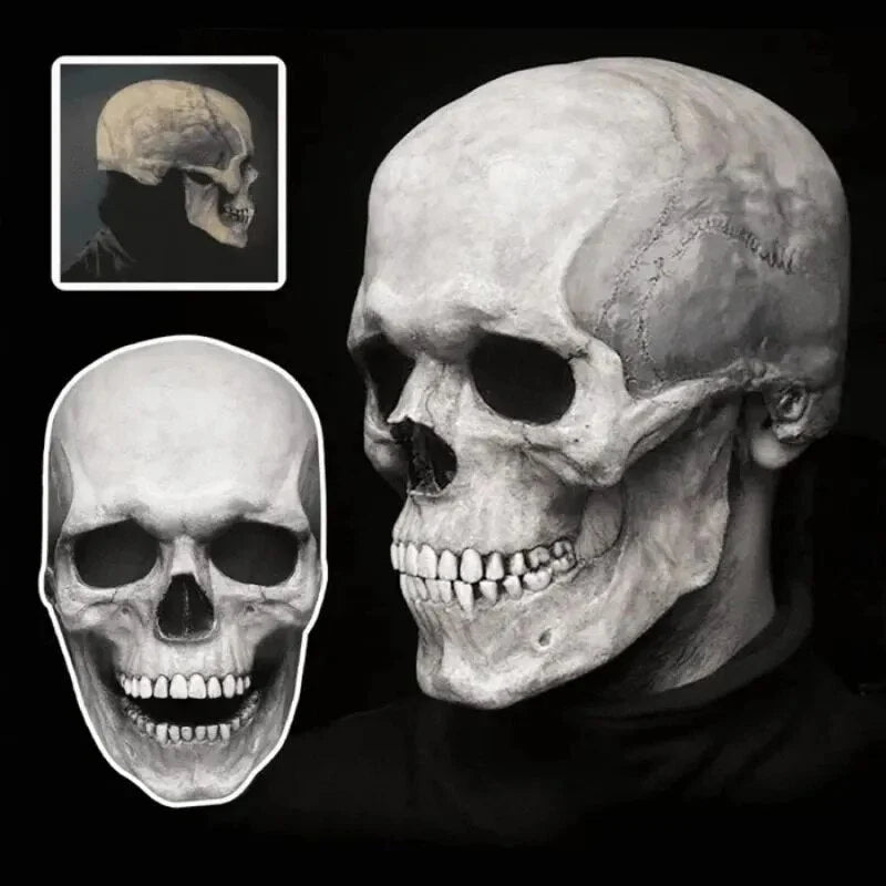 Skull Mask Full-Head Coverage Movable Jaw Soft Latex