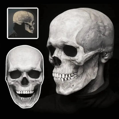 Skull Mask Full-Head Coverage Movable Jaw Soft Latex