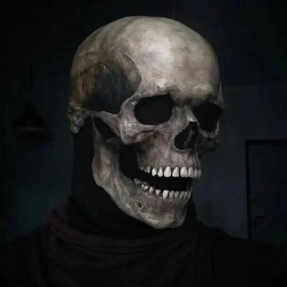 Skull Mask Full-Head Coverage Movable Jaw Soft Latex