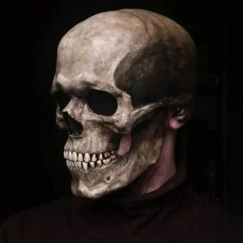 Skull Mask Full-Head Coverage Movable Jaw Soft Latex
