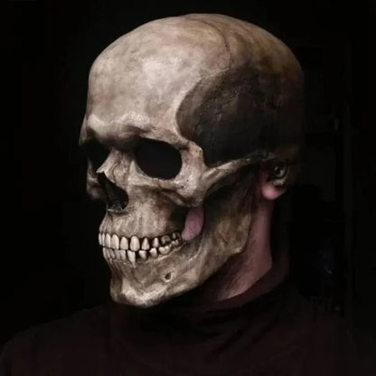 Skull Mask Full-Head Coverage Movable Jaw Soft Latex