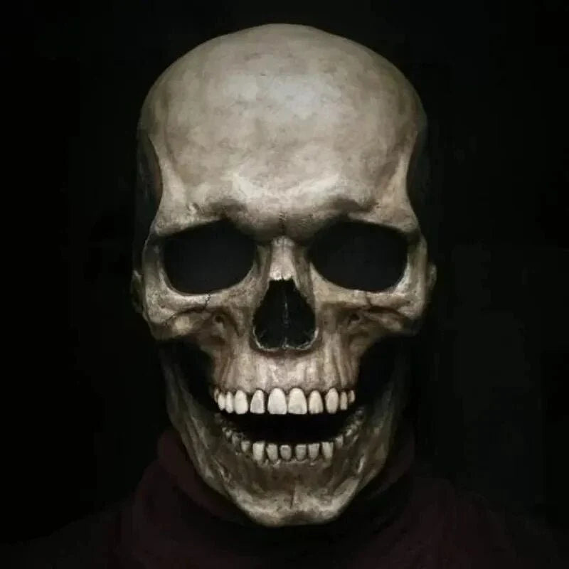 Skull Mask Full-Head Coverage Movable Jaw Soft Latex