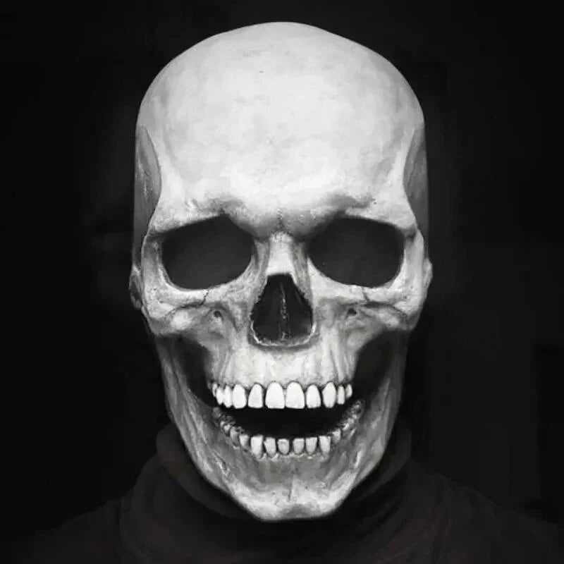 Skull Mask Full-Head Coverage Movable Jaw Soft Latex