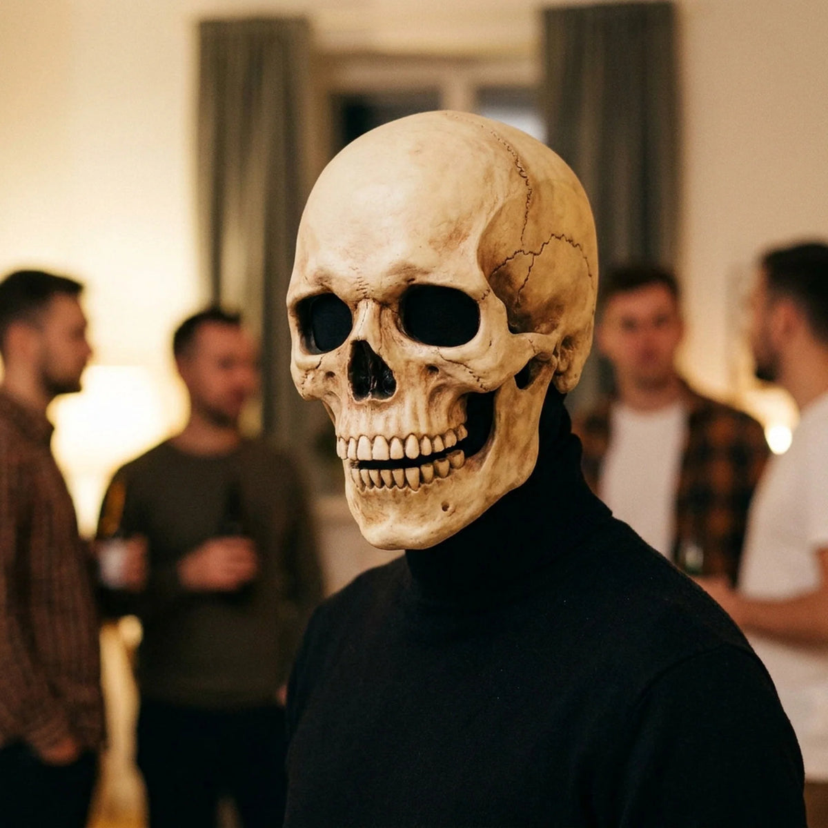 Skull Mask Full-Head Coverage Movable Jaw Soft Latex