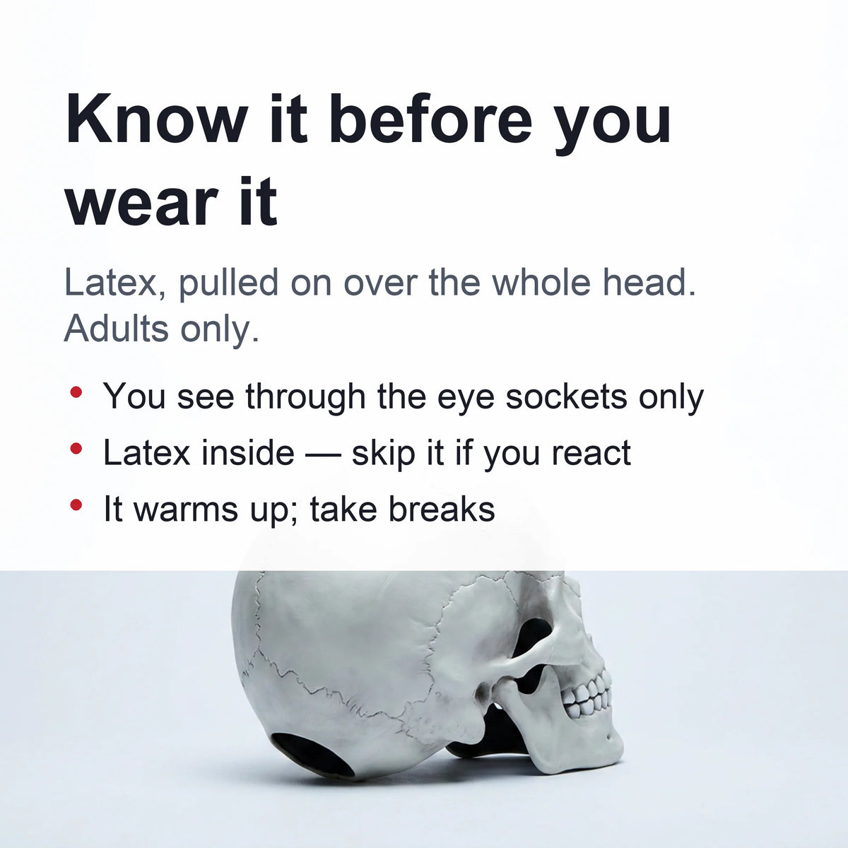 Skull Mask Full-Head Coverage Movable Jaw Soft Latex