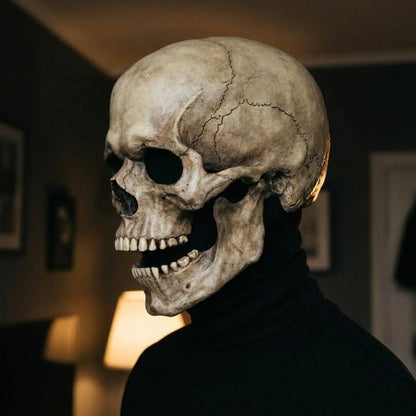 Skull Mask Full-Head Coverage Movable Jaw Soft Latex