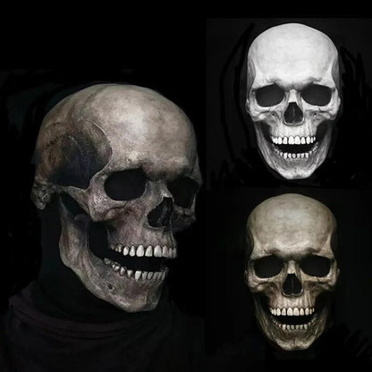 Skull Mask Full-Head Coverage Movable Jaw Soft Latex