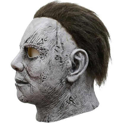 Slasher Mask Natural Latex Full Head & Neck Coverage With Attached Hair