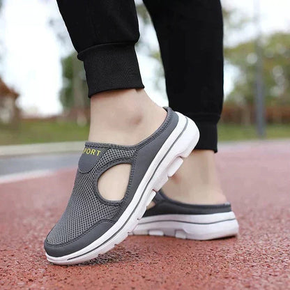 Slip-On Slippers Breathable Mesh Cork-Top Insole & Wide Fit