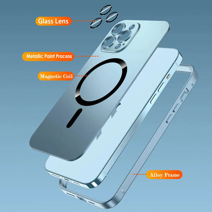 Smartphone Case Aluminum Frame Magnetic Wireless Charging Compatible