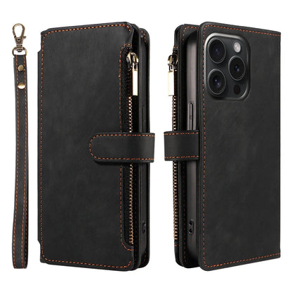 Smartphone Wallet Case Faux Leather Flip Cover Wrist Strap