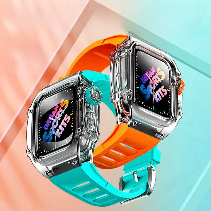 Smartwatch Case and Strap Set Transparent Polycarbonate Six Color Options