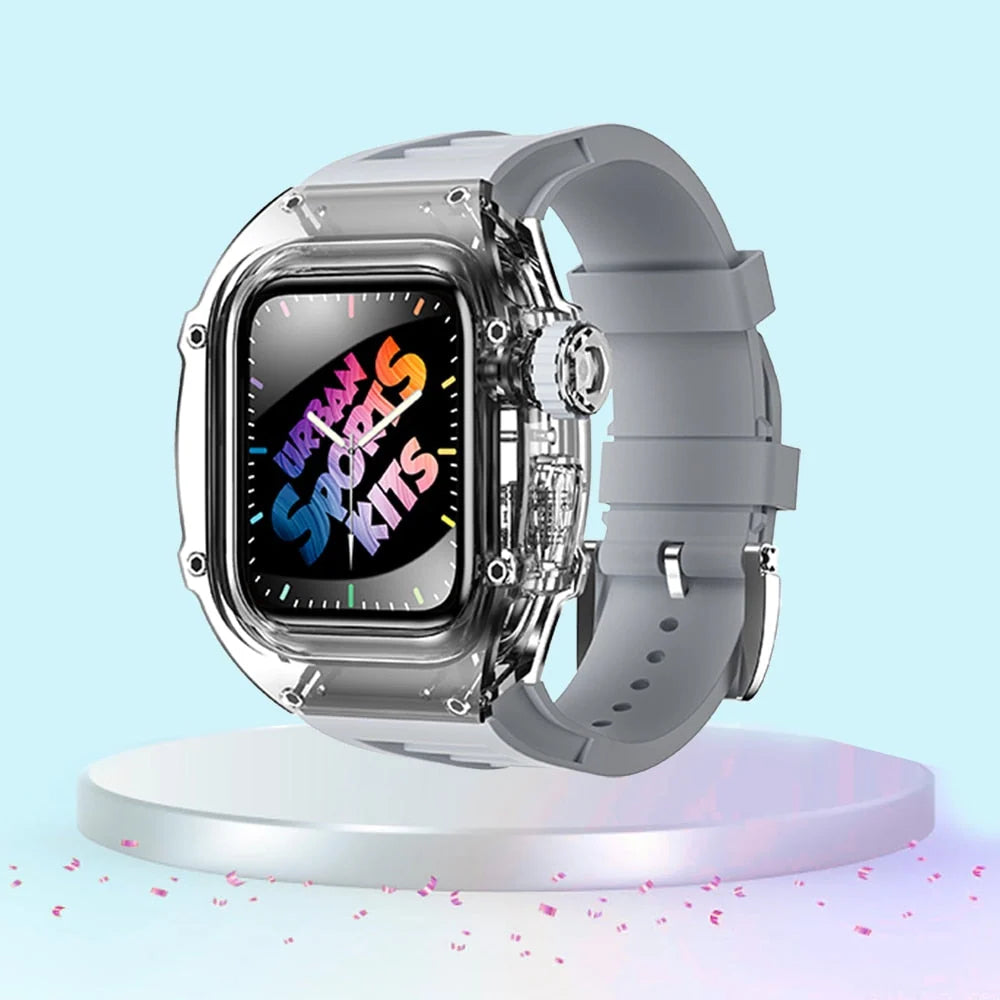 Smartwatch Case and Strap Set Transparent Polycarbonate Six Color Options