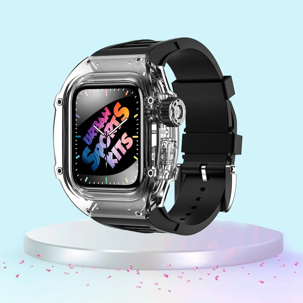 Smartwatch Case and Strap Set Transparent Polycarbonate Six Color Options