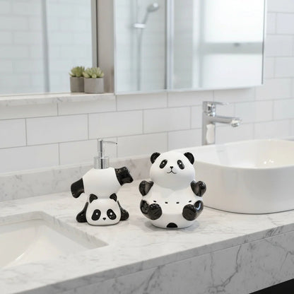 Soap Dispenser Ceramic Panda Design for Soap, Lotion & Sanitizer