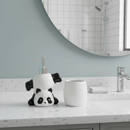 Soap Dispenser Ceramic Panda Design for Soap, Lotion & Sanitizer