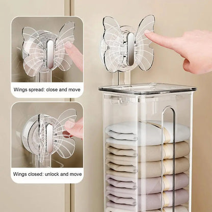 Sock And Underwear Organizer Clear Wall-Mounted With Suction Cups