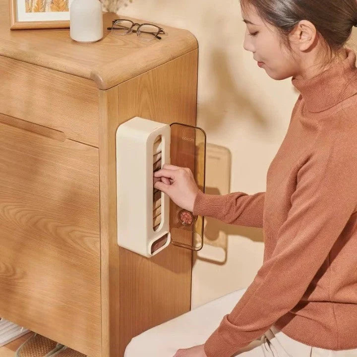 Sock Organizer Wall-Mounted Top-Loading Bottom-Dispensing