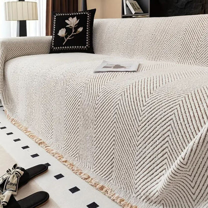 Sofa Cover Herringbone Splash-Resistant Non-Slip Backing