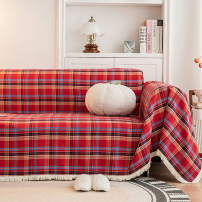 Sofa Cover Microfiber Plaid Machine Washable