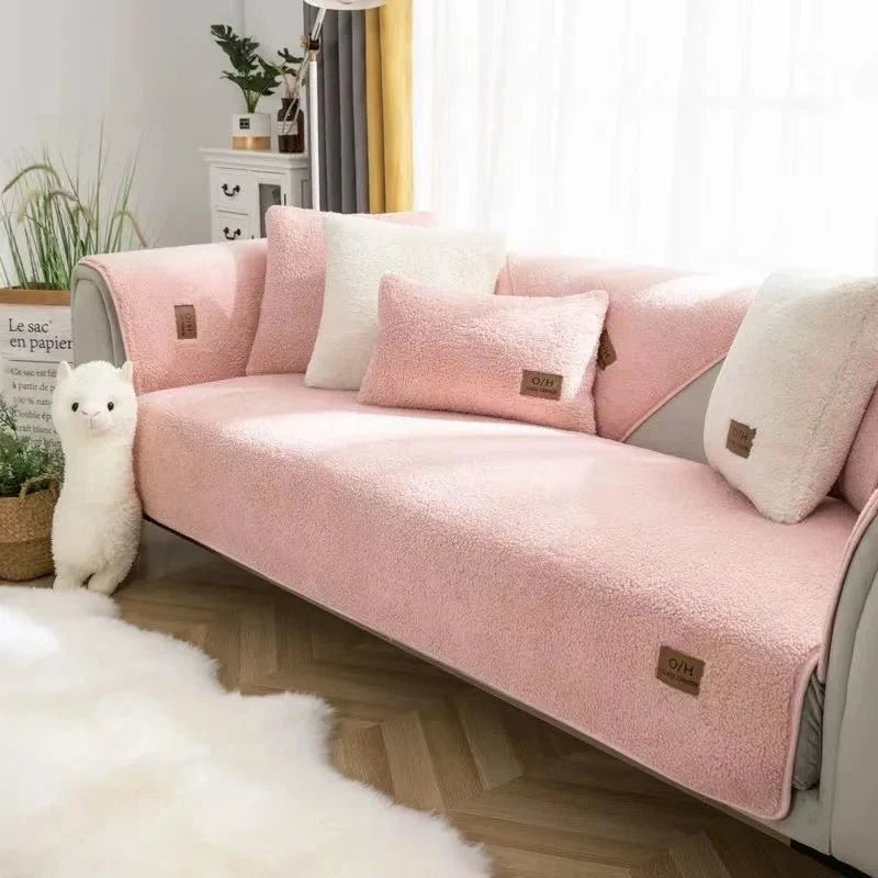 Sofa Cover Plush Padded Non-Slip Machine Washable