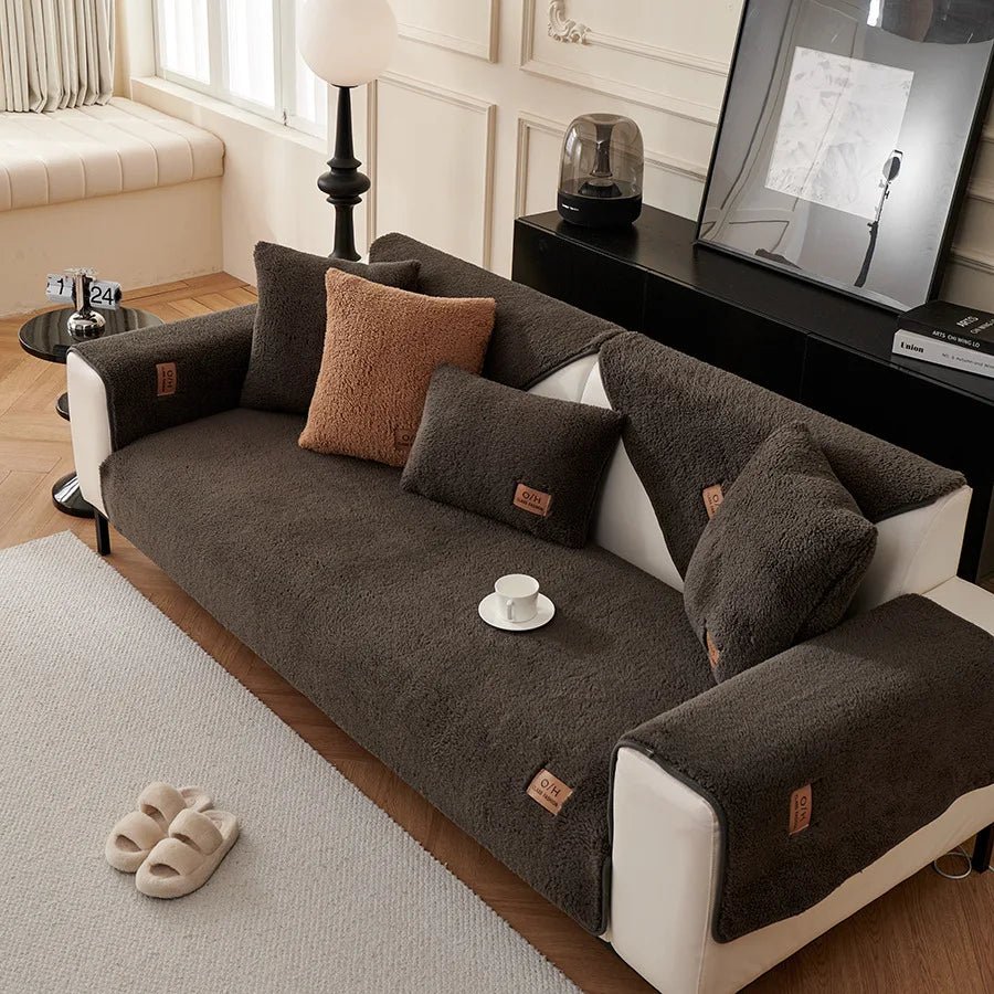 Sofa Cover Plush Padded Non-Slip Machine Washable