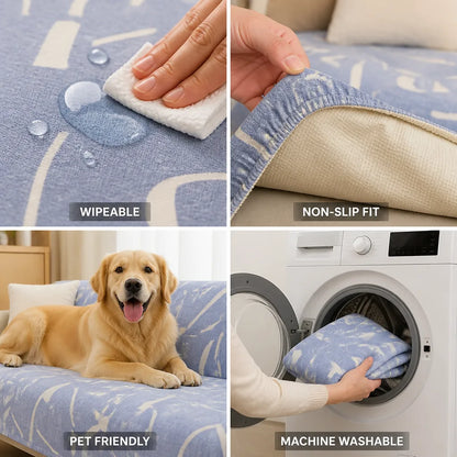 Sofa Cover Soft Microfiber Wipeable Non-Slip