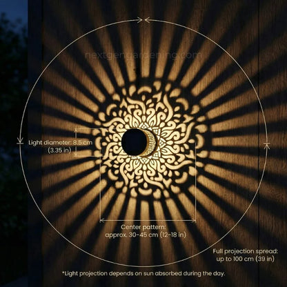 Solar Garden Light Pattern Projection Automatic Dusk-to-Dawn Sensor