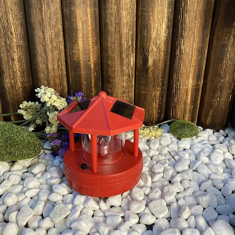 Solar Garden Light Rotating Lighthouse Design Automatic Dusk Lighting