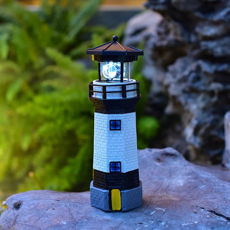 Solar Garden Light Solar-Powered Rotating LED Beacon