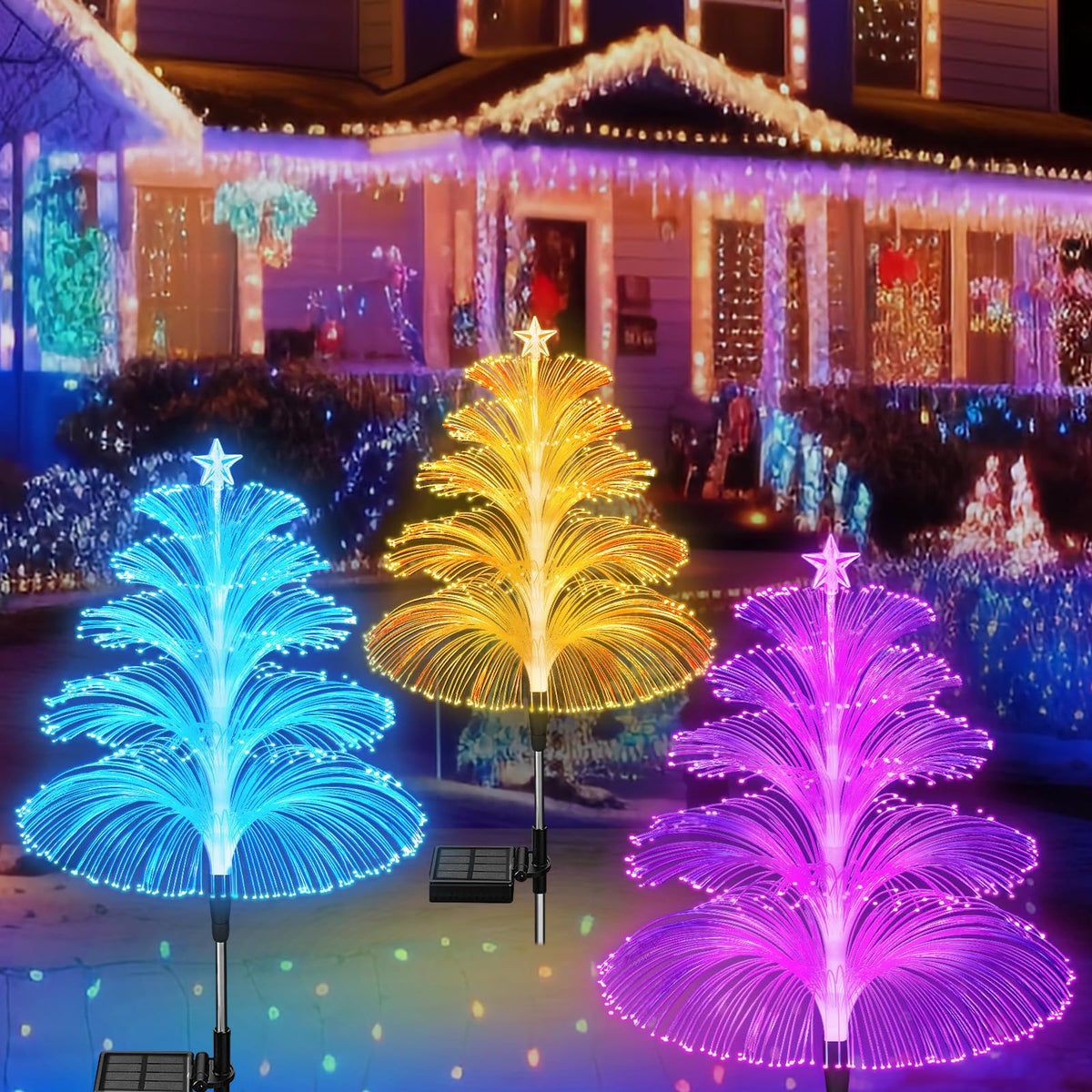 Solar Garden Lights 7-Color RGB Weatherproof
