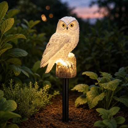 Solar Garden Owl Light Dusk-To-Dawn Weather-Resistant