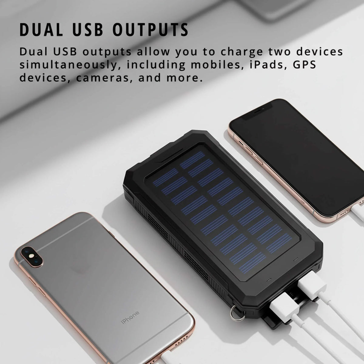 Solar Power Bank 500000mAh Dual USB Waterproof & Shockproof