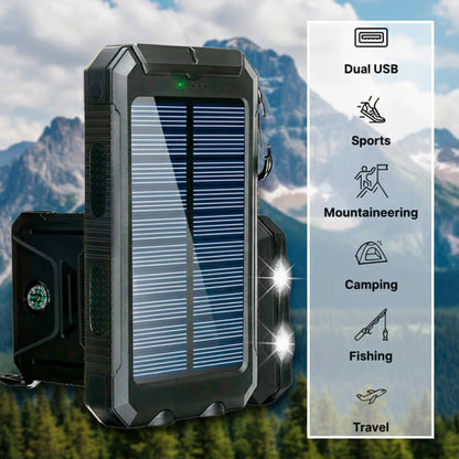 Solar Power Bank 500000mAh Dual USB Waterproof & Shockproof