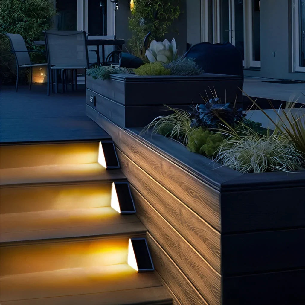Solar Step Lights Solar-Powered Automatic Dusk Activation IP65 Waterproof