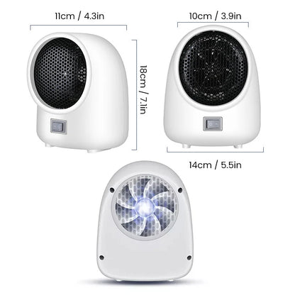 Space Heater Compact PTC Ceramic Quick Heat & Timer