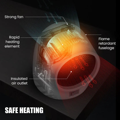 Space Heater Compact PTC Ceramic Quick Heat & Timer