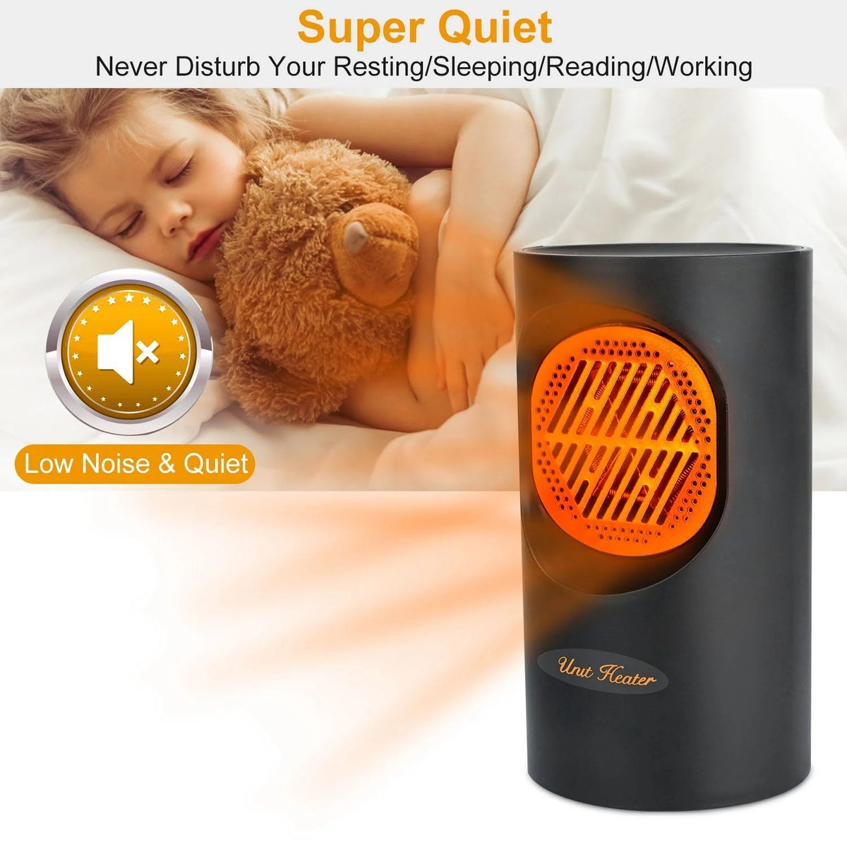 Space Heater Compact Spiral Energy Saving 300W Quiet