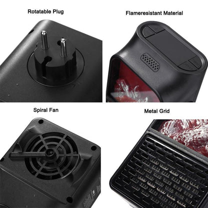 Space Heater Plug-In PTC Ceramic Flame Effect
