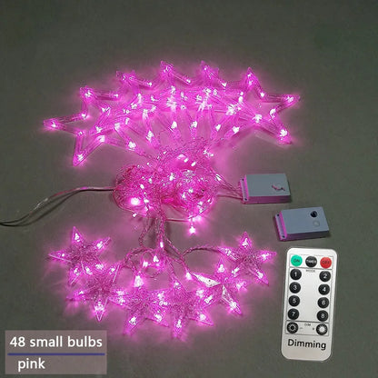 Star Curtain String Lights Warm White LED Connectable