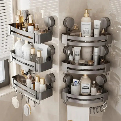 Storage Basket Aluminum Suction-Mount With Drainage Holes