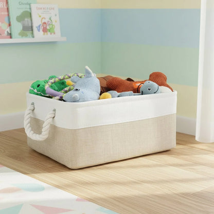 Storage Basket Linen Fabric Lightweight Shape-Retaining Design