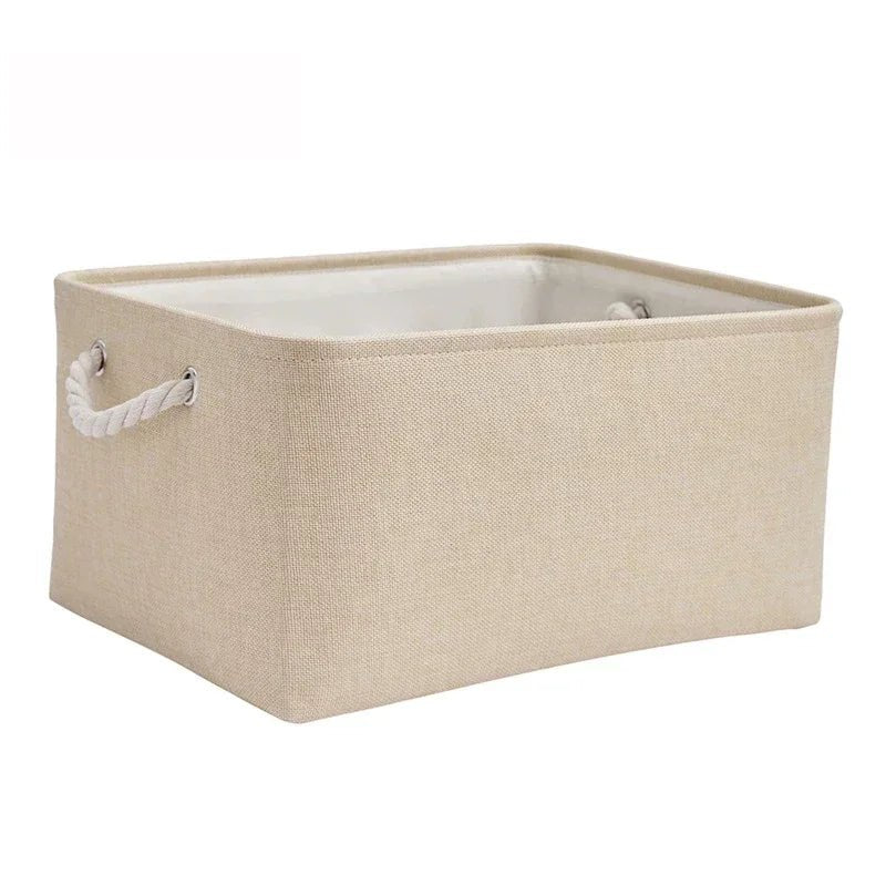 Storage Basket Linen Fabric Lightweight Shape-Retaining Design